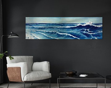 Japanse kunst ukiyo-e. Golven van de oceaan door Uehara Konen van Dina Dankers