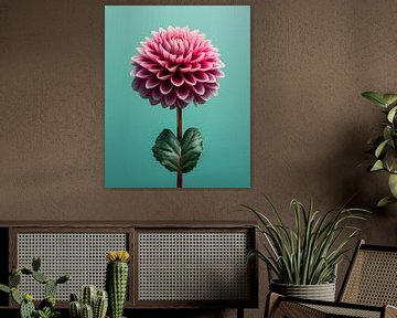 Dahlia en rose et vert sur Studio Allee