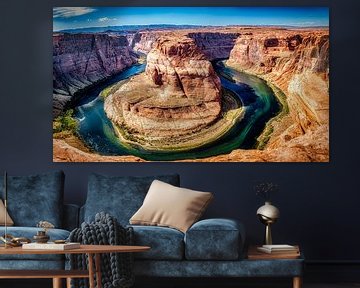 Panorama Horseshoe Bend of the Colorado river by Dieter Walther