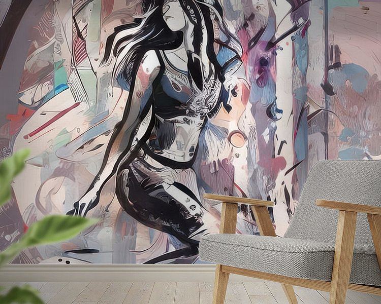 Voorbeeld van het werk in een kamer