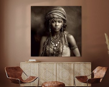 Afrikaanse vrouw, afdrukformaat vierkant van Carla Van Iersel