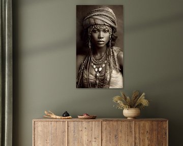 Afrikaanse vrouw, afdrukformaat smalle, staande rechthoek van Carla Van Iersel
