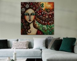 Voorbeeld van het werk in een kamer