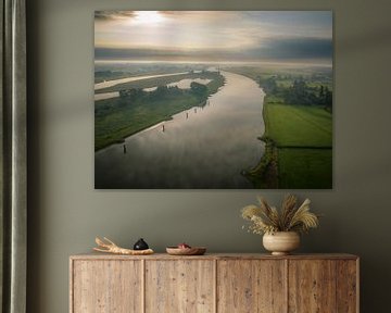 IJssel zonsopgang panoramisch landschapsgezicht van Sjoerd van der Wal