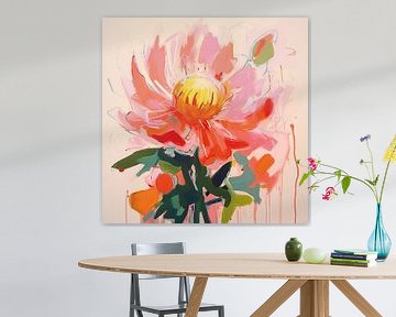 Radiant Resonance Brushstrokes of Floral Emotion sur Color Square