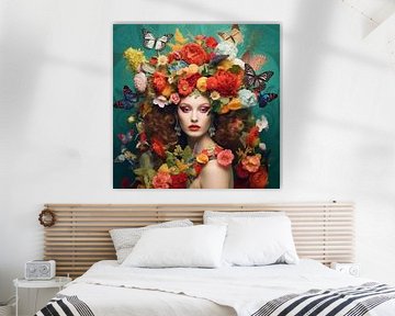 Extravagant Floral Fantasy The Woman as Natural Queen by Color Square