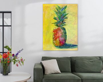 Vrolijke kleurrijke ananas van Karen Kaspar
