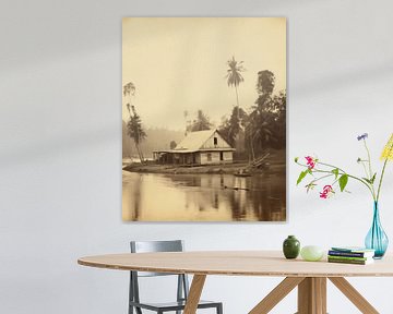 Vintage : maison au bord de la rivière Suriname sur Studio Allee