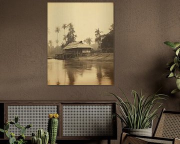 Vintage : maison au bord de la rivière Suriname sur Studio Allee