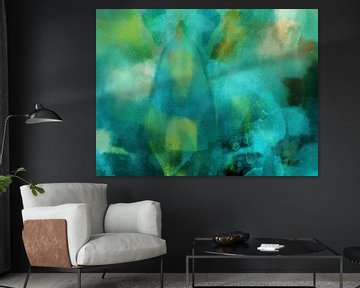 Cosmos Droom Meditatie Teal Petrol van FRESH Fine Art