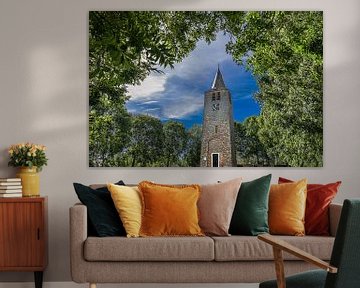 Doorkijk van het kerkje van Tsjerkebuorren in Friesland van Harrie Muis
