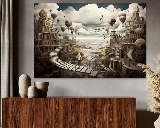 Voorbeeld van het werk in een kamer