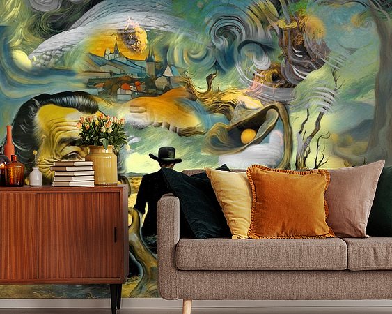 Voorbeeld van het werk in een kamer