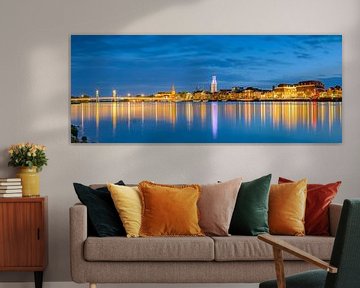 Kampen evening panorama of the skyline at the IJssel by Sjoerd van der Wal Photography