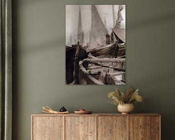 Volendam fisherman on his moored cutter (photo from 1925)