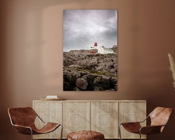 Leuchtturm in Lindesnes, der südlichsten Spitze Norwegens von Benjamien t'Kindt