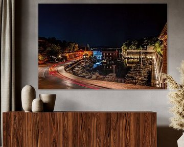 KROATIË : ZADAR - KLEINE HAVEN FOSA BIJ NACHT van Photoart-Naegele
