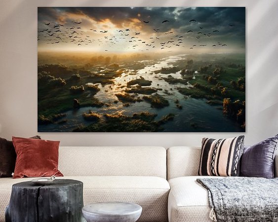 Voorbeeld van het werk in een kamer