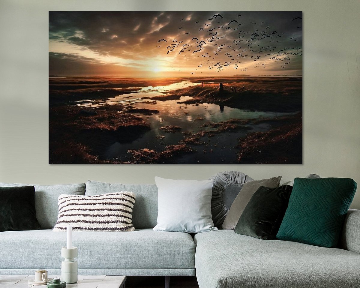 Voorbeeld van het werk in een kamer