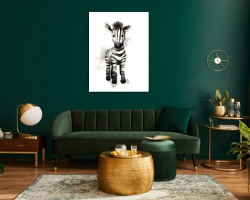 Zebra for nursery by Moody Mindscape