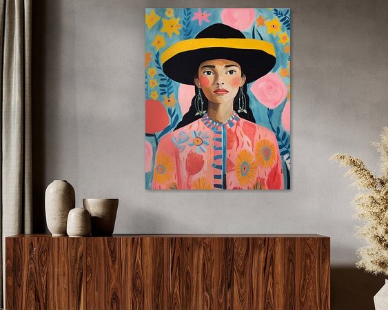 Voorbeeld van het werk in een kamer