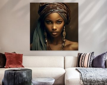 Portrait of woman with headscarf by Bianca ter Riet