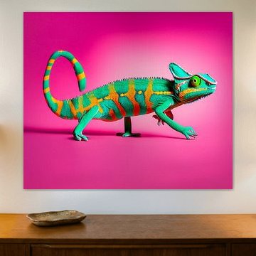 Camelion met groene kleuren