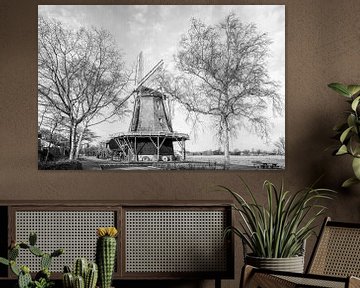 Mill. Holland. Black-and-white. by Alie Ekkelenkamp
