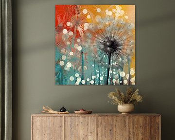 Dandelion Dreams Abstract Serenity by Color Square