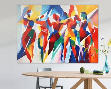 Dynamic Movement Dancers in Vivid Sculptures by Color Square