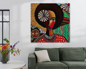 Afrikaans bloemenmeisje nr 9 van Jan Keteleer (JanKé): Een reis voorbij het canvas
