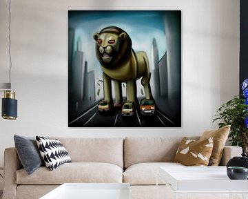 Giant King in the City van Lions-Art