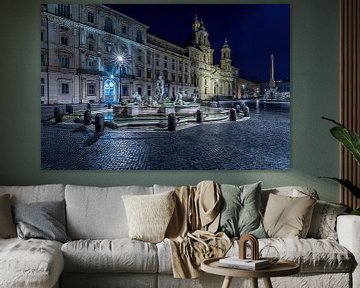 Piazza Navona bei Nacht von Dennis Donders