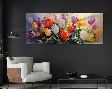 Schilderij Tulp | tulpen van Blikvanger Schilderijen