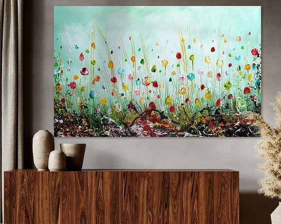 Voorbeeld van het werk in een kamer