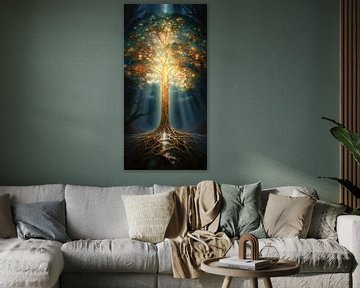 Een spirituele verlichte boom des levens van Art Bizarre