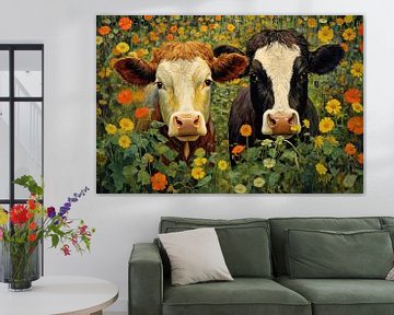 Cows in the meadow by Wall Wonder