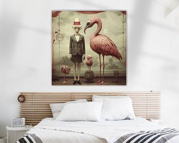 Bizarre image with man and strange creatures by Art Bizarre