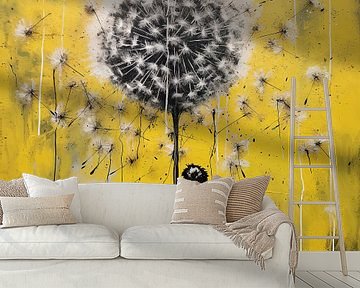 Flower Wish - Banksy style van Blikvanger Schilderijen