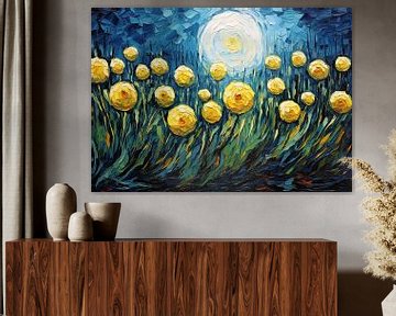 Paardenbloem Van Gogh van Blikvanger Schilderijen