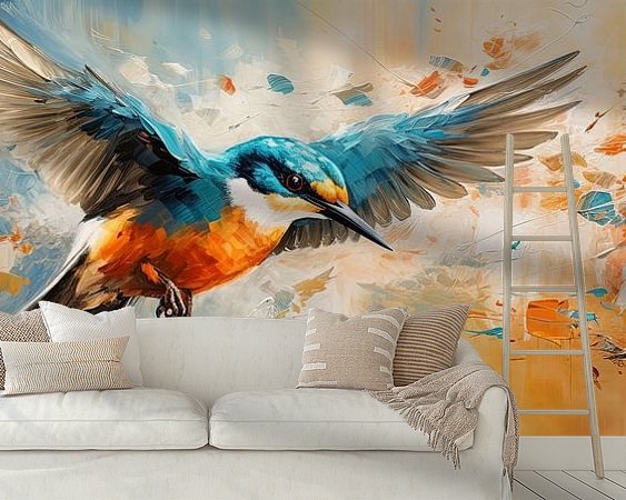 Voorbeeld van het werk in een kamer