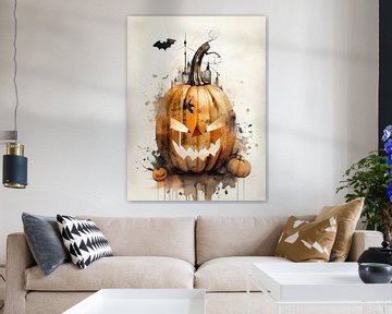 Gedompeld in schaduwen, gewekt door griezeligheid: pompoenillustraties voor Halloween-nachten II van ArtDesign by KBK