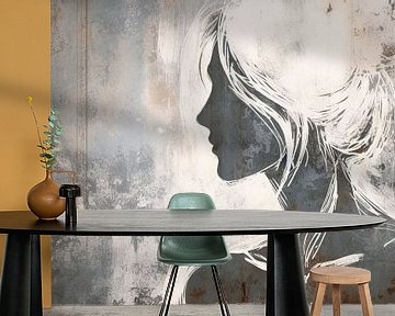 Banksy Stijl Street Art: Vrouw van De Mooiste Kunst