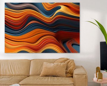 Modern abstracte vormen en kleuren achtergrond van Art Bizarre