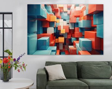 Modern abstracte vormen en kleuren achtergrond van Art Bizarre