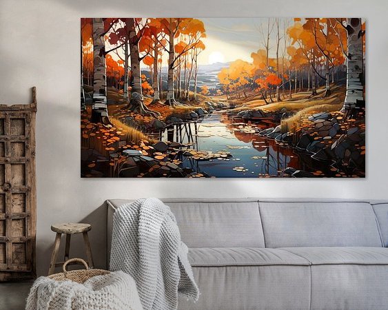 Voorbeeld van het werk in een kamer