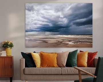 Paysage marin avec tempête en hausse sur la mer du Nord sur eric van der eijk