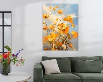 Blumen in leuchtenden, gelben und orangenen Farbtönen von Felix Wiesner