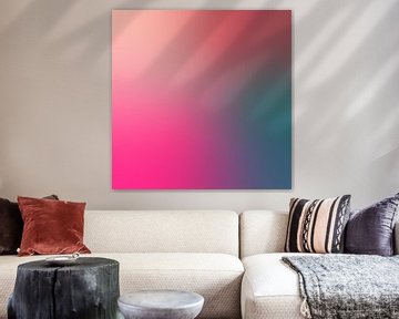 Gradient pastel and neon color art. Magenta, pink, terracotta, green and blue. by Dina Dankers