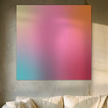 Gradiënt pastel en neon kleuren kunst. Roze, geel, groen, rood en wit. van Dina Dankers